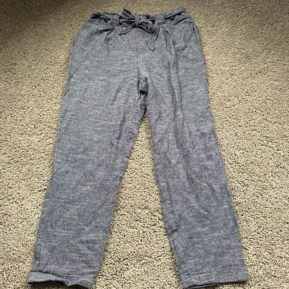 Max Studio Blue Linen Blend Pants Size Small